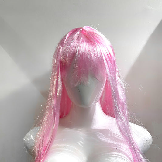 Peluca rosa larga