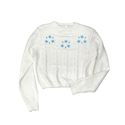 Suéter tejido flori blanco