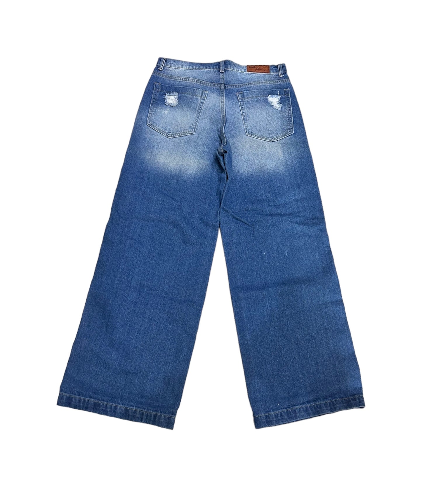 Jeans recto mezclilla deslavada