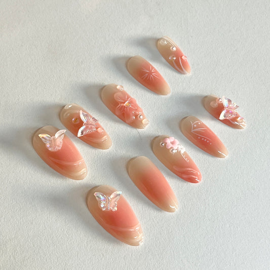 Uñas postizas mariposas