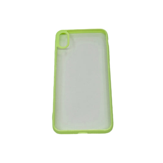 Funda transparente y borde verde