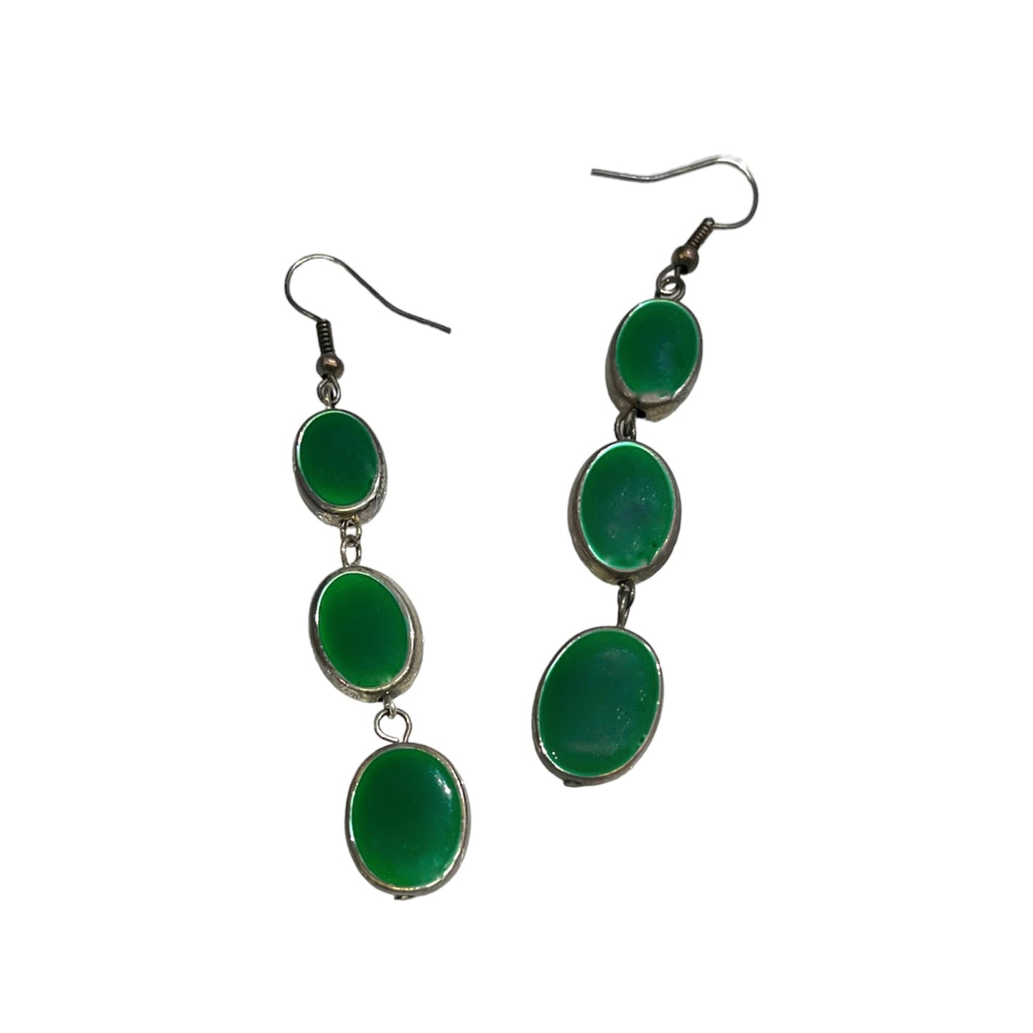 Aretes largos verdes