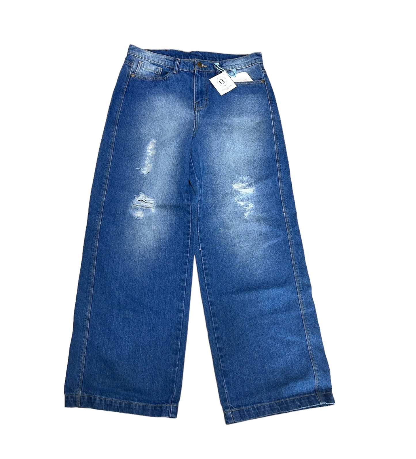 Jeans recto mezclilla deslavada