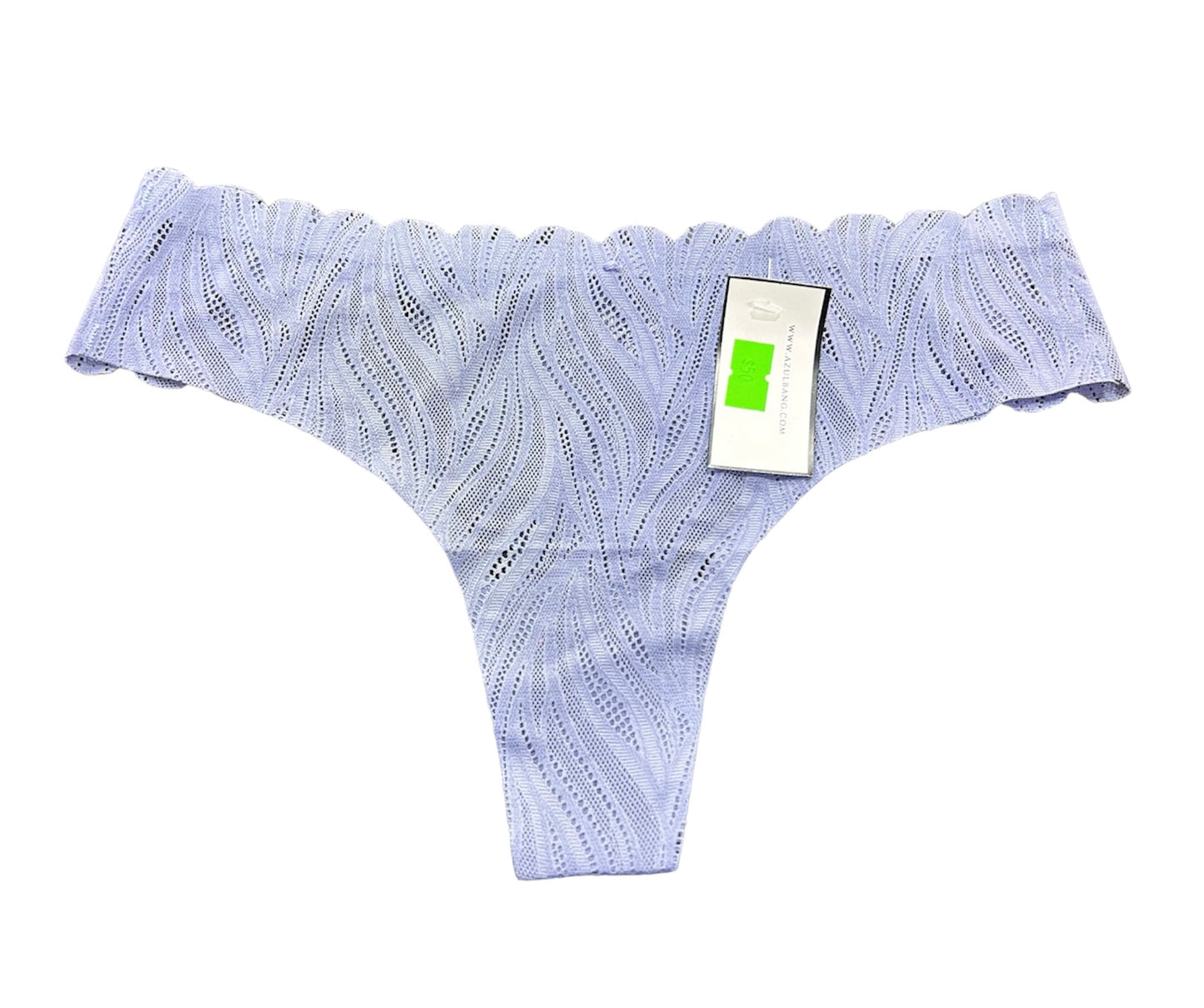 Tanga invisible de encaje azul