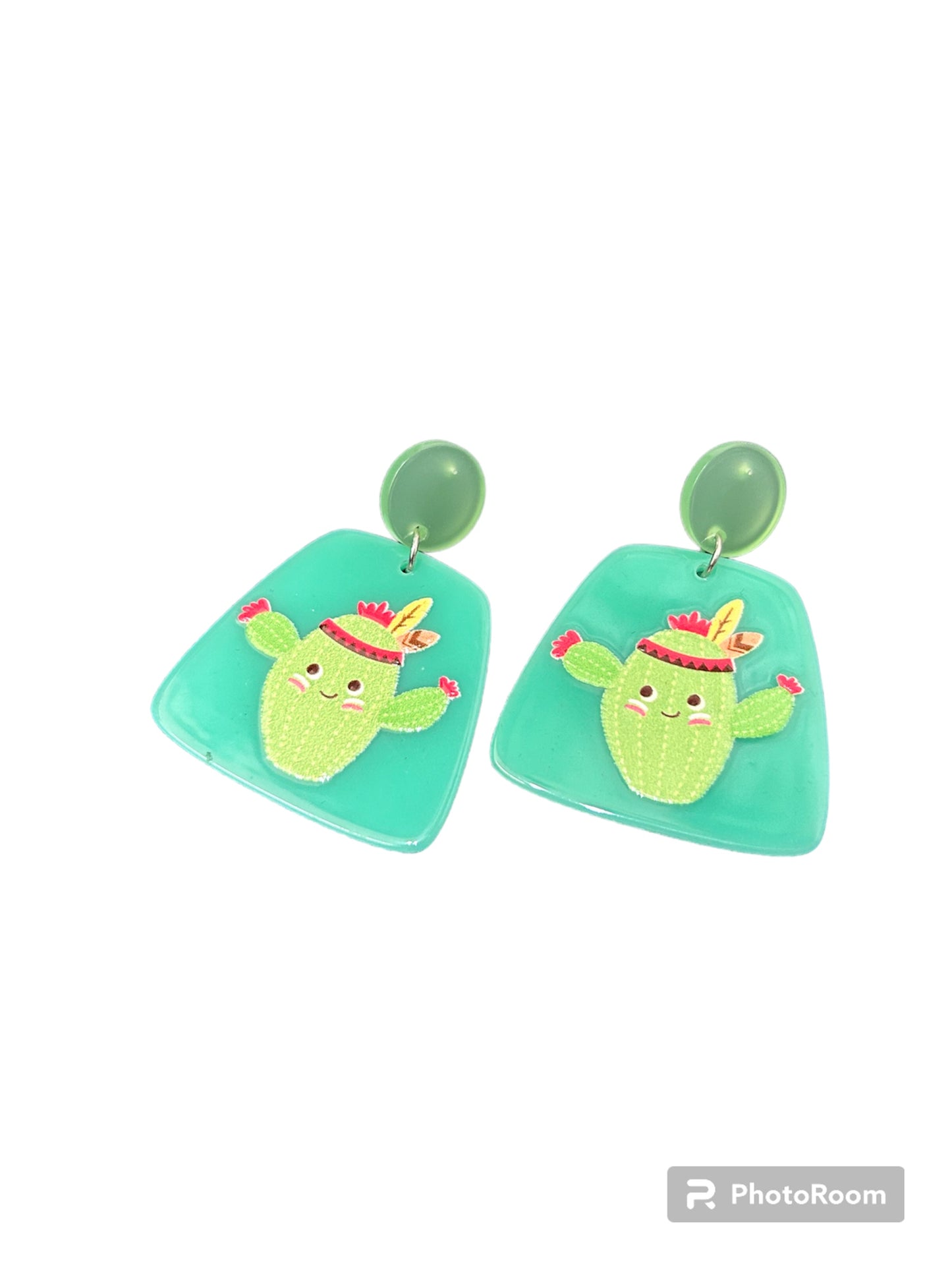 Aretes cactus verde